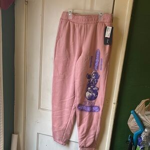 Kids Pink Sweatpants with Graphic Design